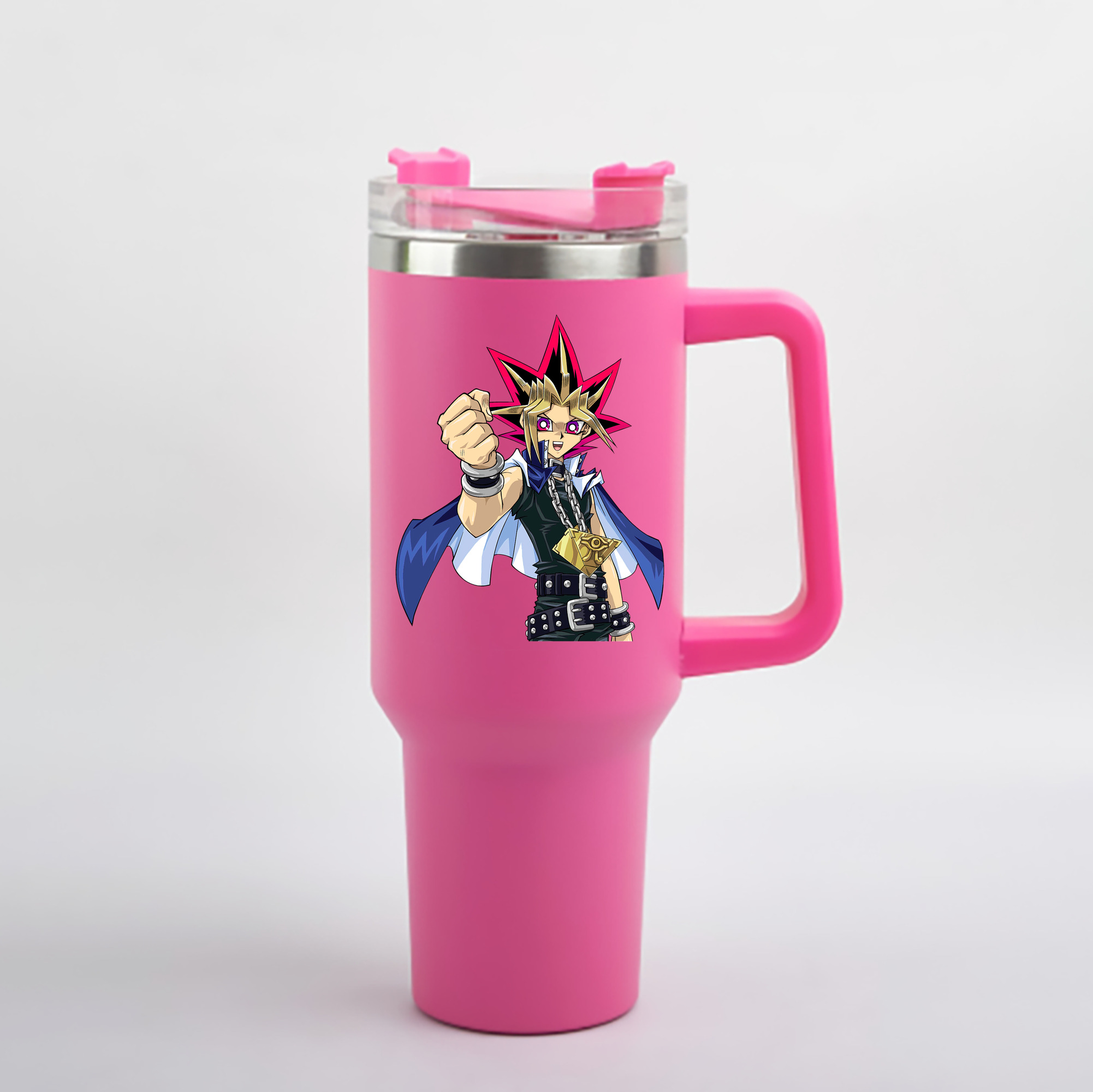 （画像用） 遊☆戯☆王 Yu-Gi-Oh! 1200mL車用タンブラー - クリスタルステッカー（プラスチックストロー付き）